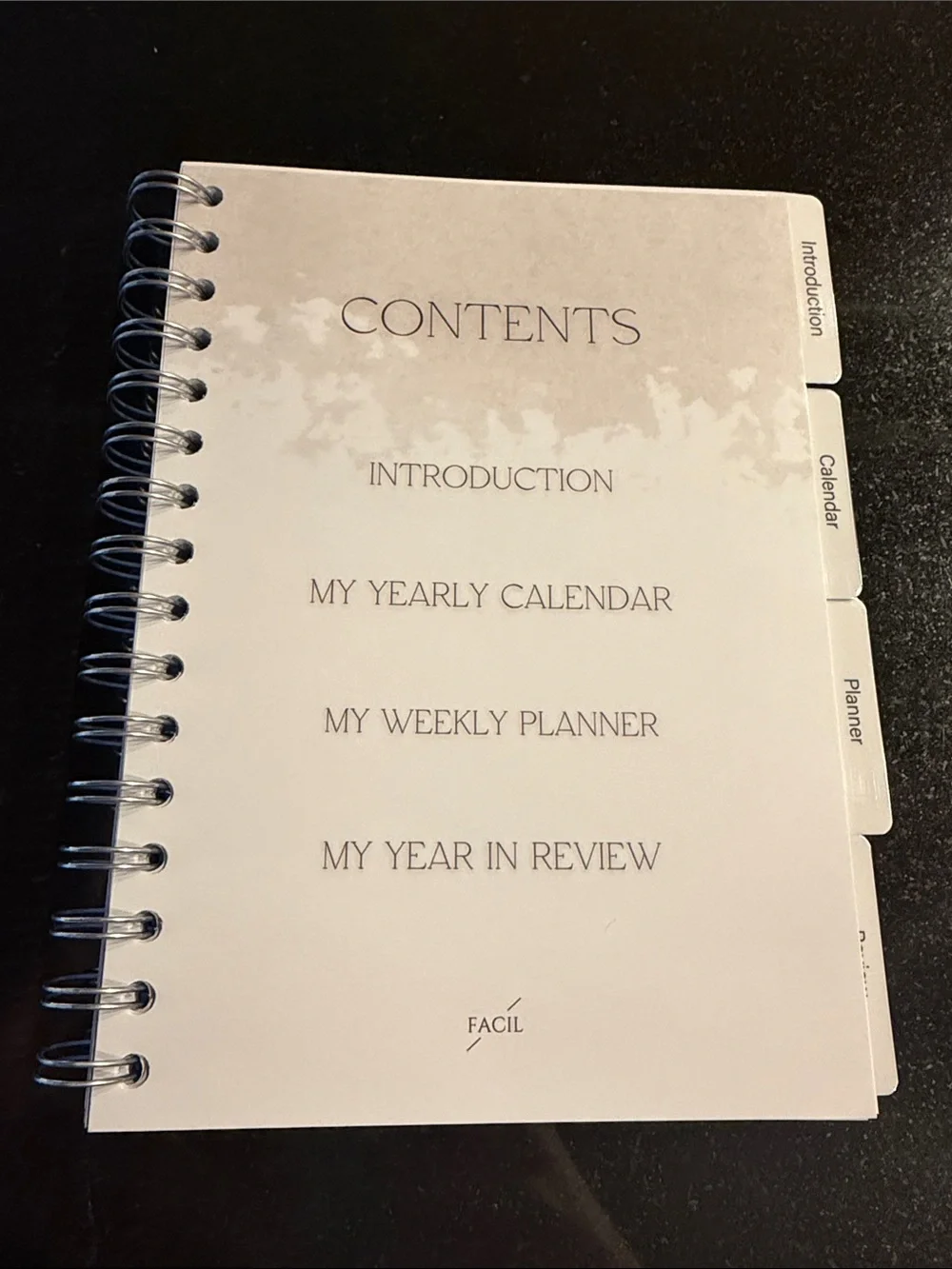 White Spiral-Bound Productivity Planner